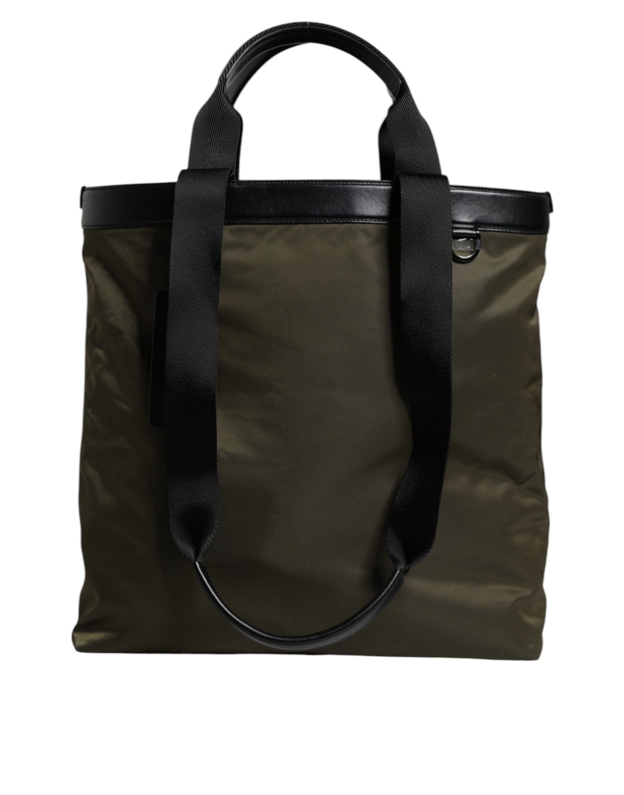 Sac bandoulière en nylon kaki militaire Dolce & Gabbana, grande capacité avec détails élégants.