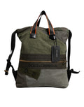 Sac à dos Dolce & Gabbana en vert militaire avec patchwork, robuste et stylé, idéal pour un look tendance et pratique.