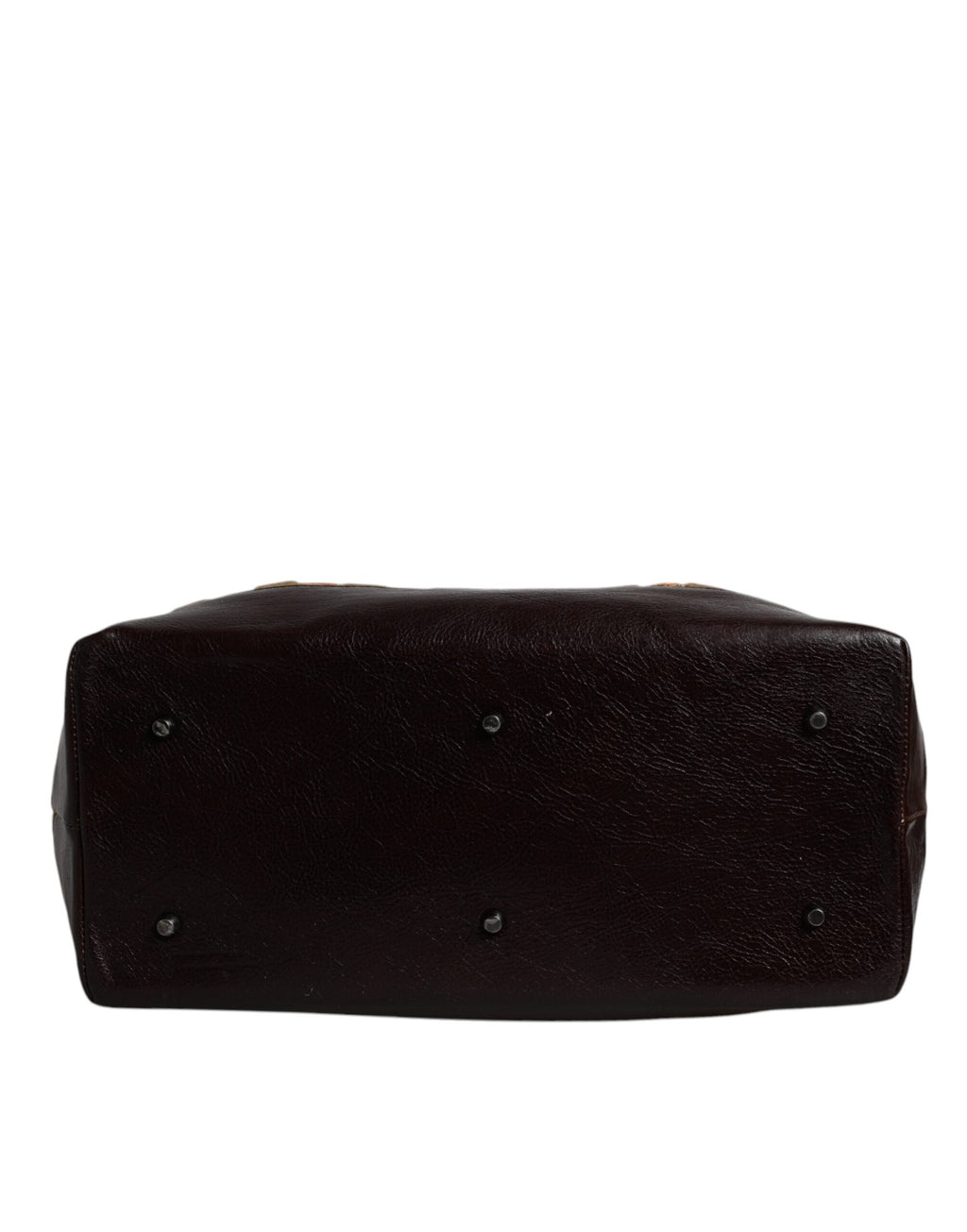 Sac à main de voyage en velours beige et bordeaux Dolce & Gabbana, avec détails en cuir et jacquard élégant.
