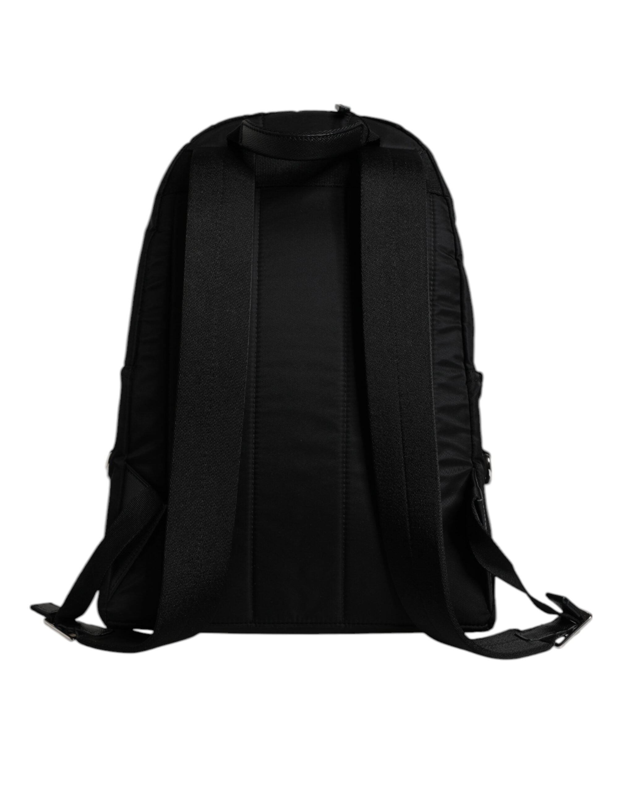 Sac à dos noir en nylon Dolce & Gabbana, motif orné, modèle Vulcano avec détails embellis, style élégant et moderne.
