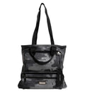 Sangle d'épaule noire camouflage Dolce & Gabbana avec plaque logo pour sac à main élégant et tendance.