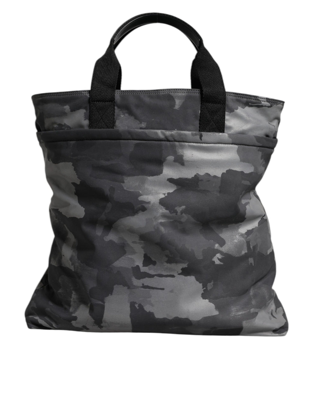Sac Dolce & Gabbana noir avec bandoulière camouflage, plaque logo et design élégant visible sur l'image.