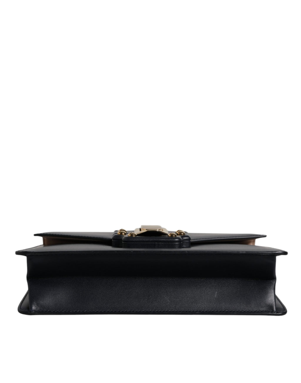 Sac à bandoulière en cuir de veau noir de Dolce & Gabbana, avec bandoulière en cuir élégant et détails sophistiqués.