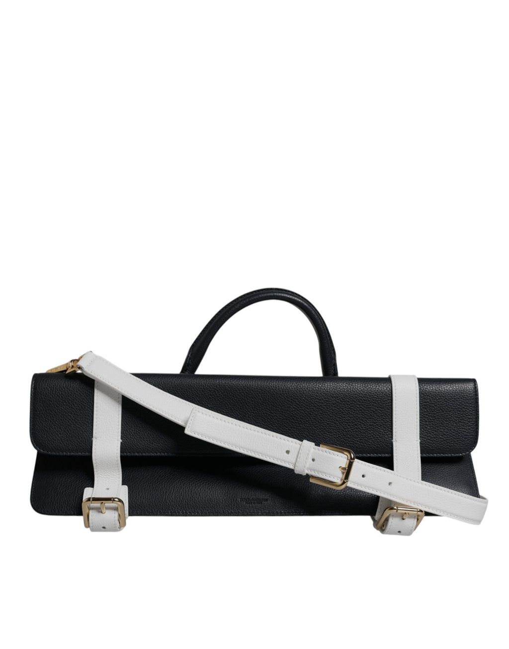 Sac à bandoulière en cuir de veau blanc et bleu Dolce & Gabbana, sac à épaule élégant avec design sophistiqué