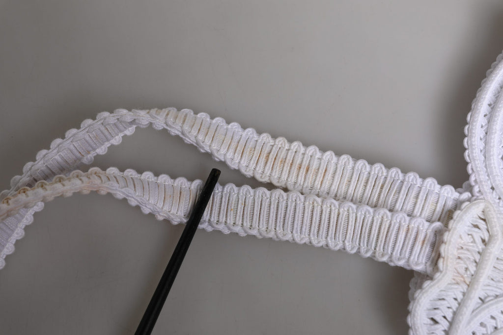 Sac cabas Dolce & Gabbana Cordonetto en dentelle blanche Beatrice, élégant et spacieux, avec détails en dentelle raffinée.