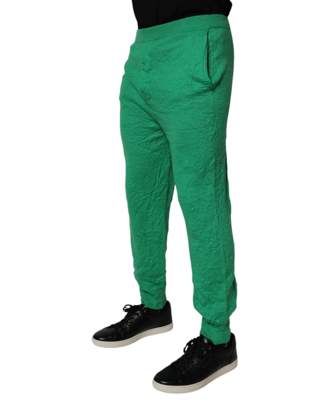 Pantalon décontracté en coton vert pour homme de Dsquared² avec taille élastique, style casual et confort.