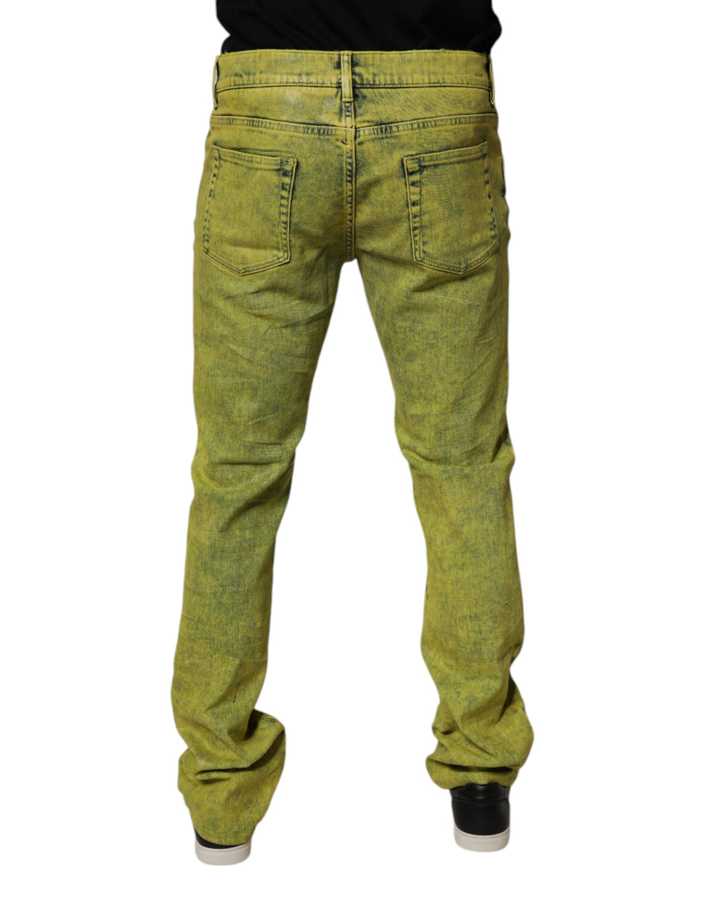 Jeans skinny en coton stretch jaune de Dolce & Gabbana pour homme, coupe ajustée et tendance, en denim.