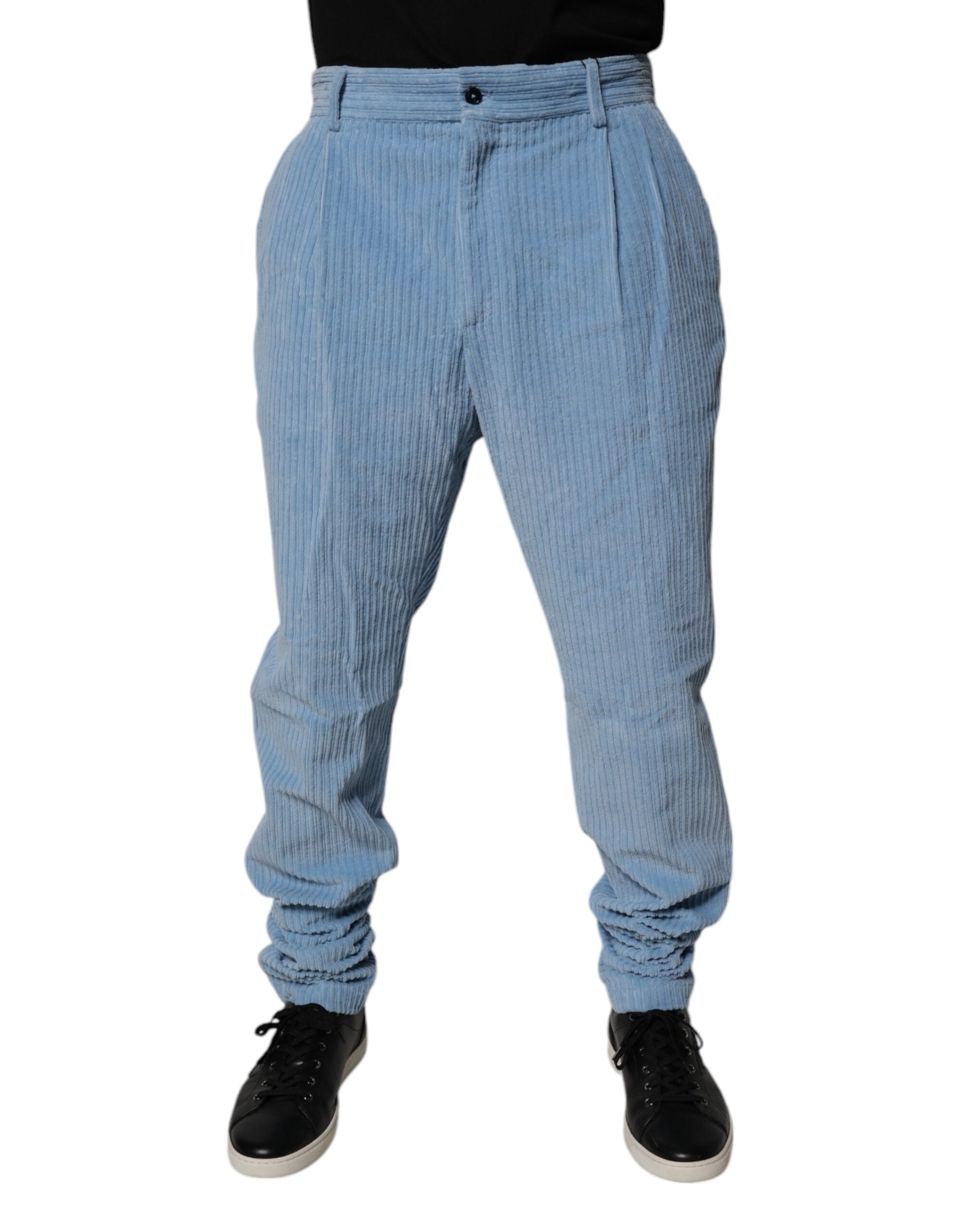 Jeans skinny en denim et coton côtelé Dolce & Gabbana Light Blue, coupe ajustée et style décontracté.