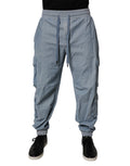 Pantalon cargo en denim Dolce & Gabbana Light Blue pour homme, coton, style décontracté avec poches latérales et finition moderne