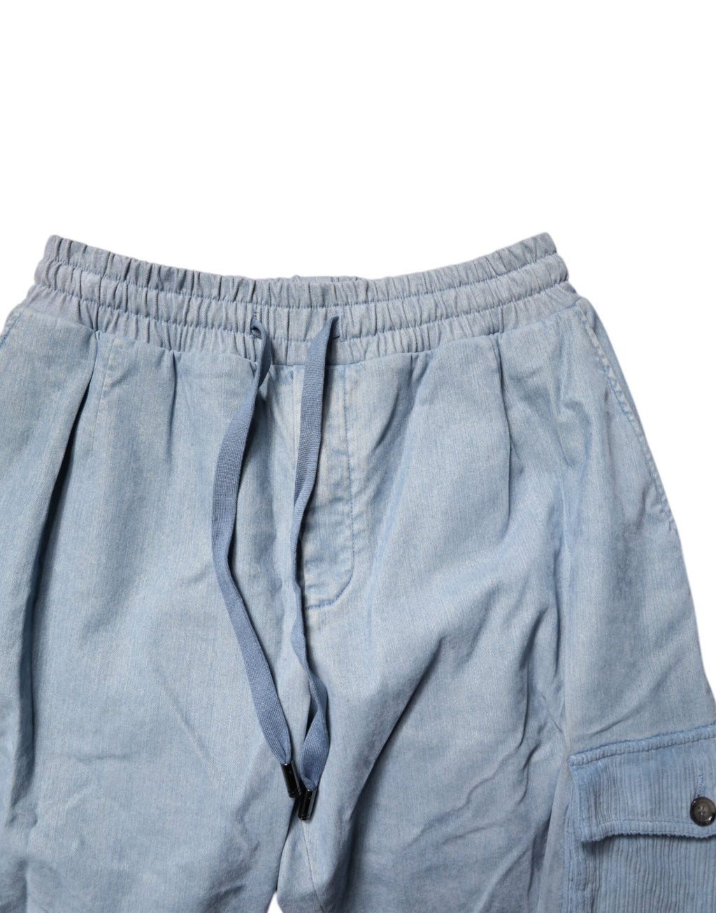 Pantalon en jean pour homme Dolce & Gabbana Light Blue, jogger cargo en coton avec détails décontractés.