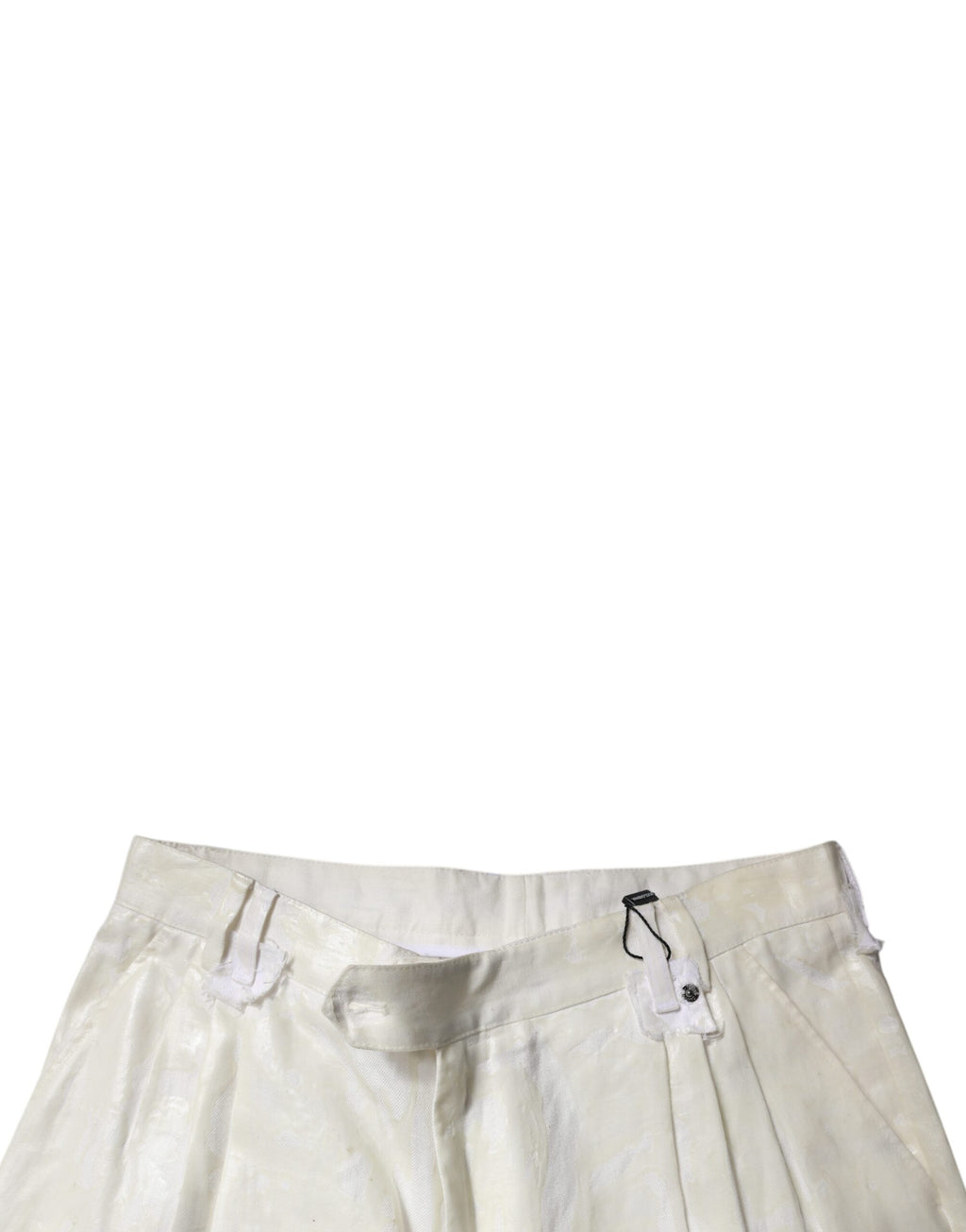 Jeans homme Dolce & Gabbana en lin blanc, coupe droite à taille moyenne, mode élégante et confortable.