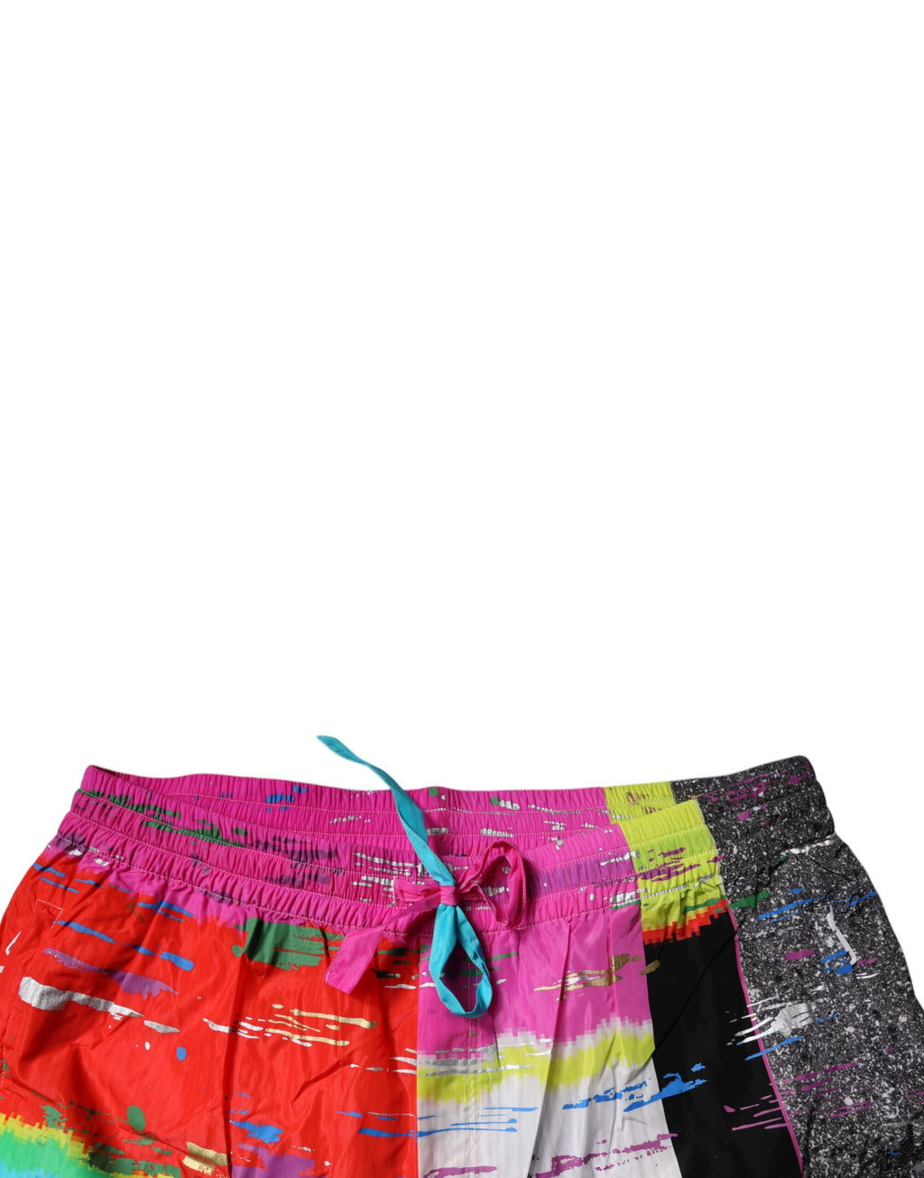 Pantalon de jogging Dolce & Gabbana à patchwork multicolore, taille moyenne, en coton avec motifs colorés.