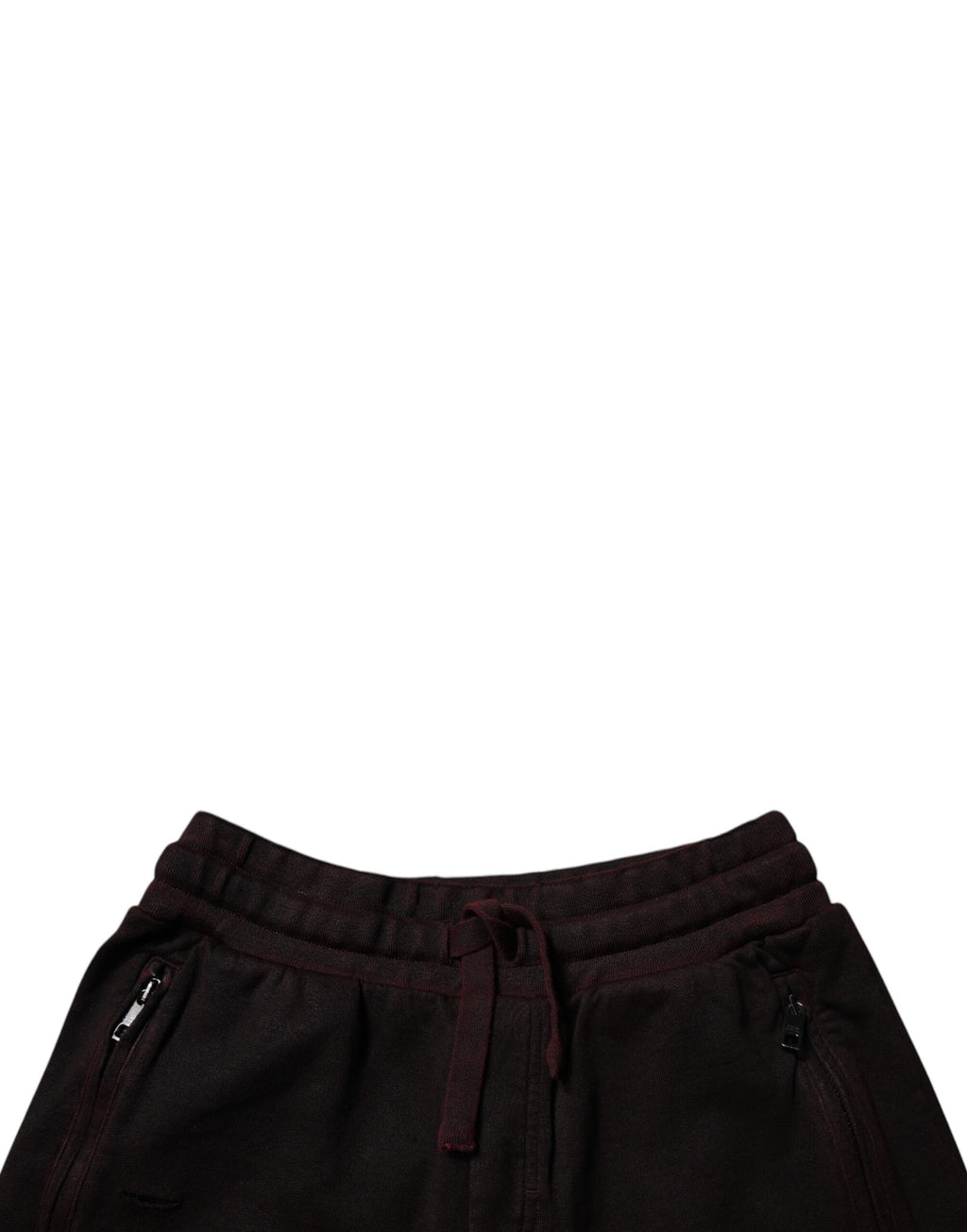 Shorts sweat-shirt en coton bordeaux de Dolce & Gabbana pour homme, bermuda décontracté et confortable.
