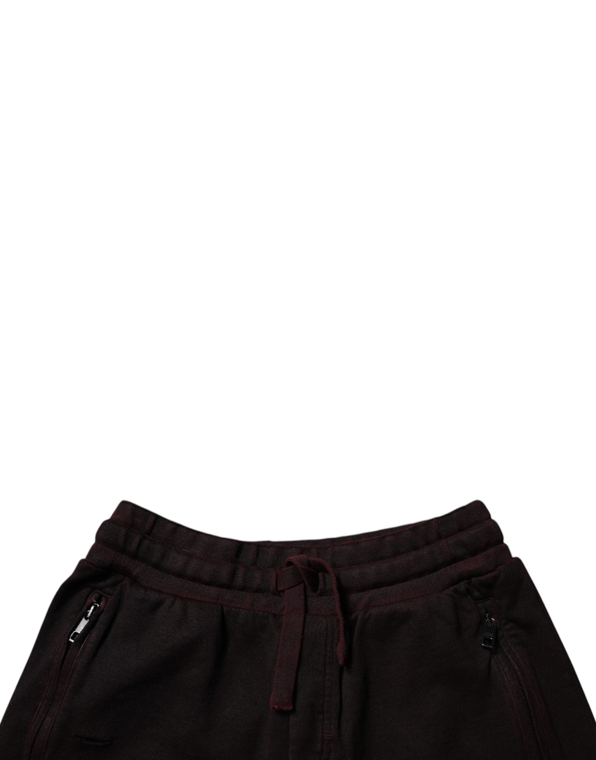 Shorts sweat-shirt en coton bordeaux de Dolce & Gabbana pour homme, bermuda décontracté et confortable.