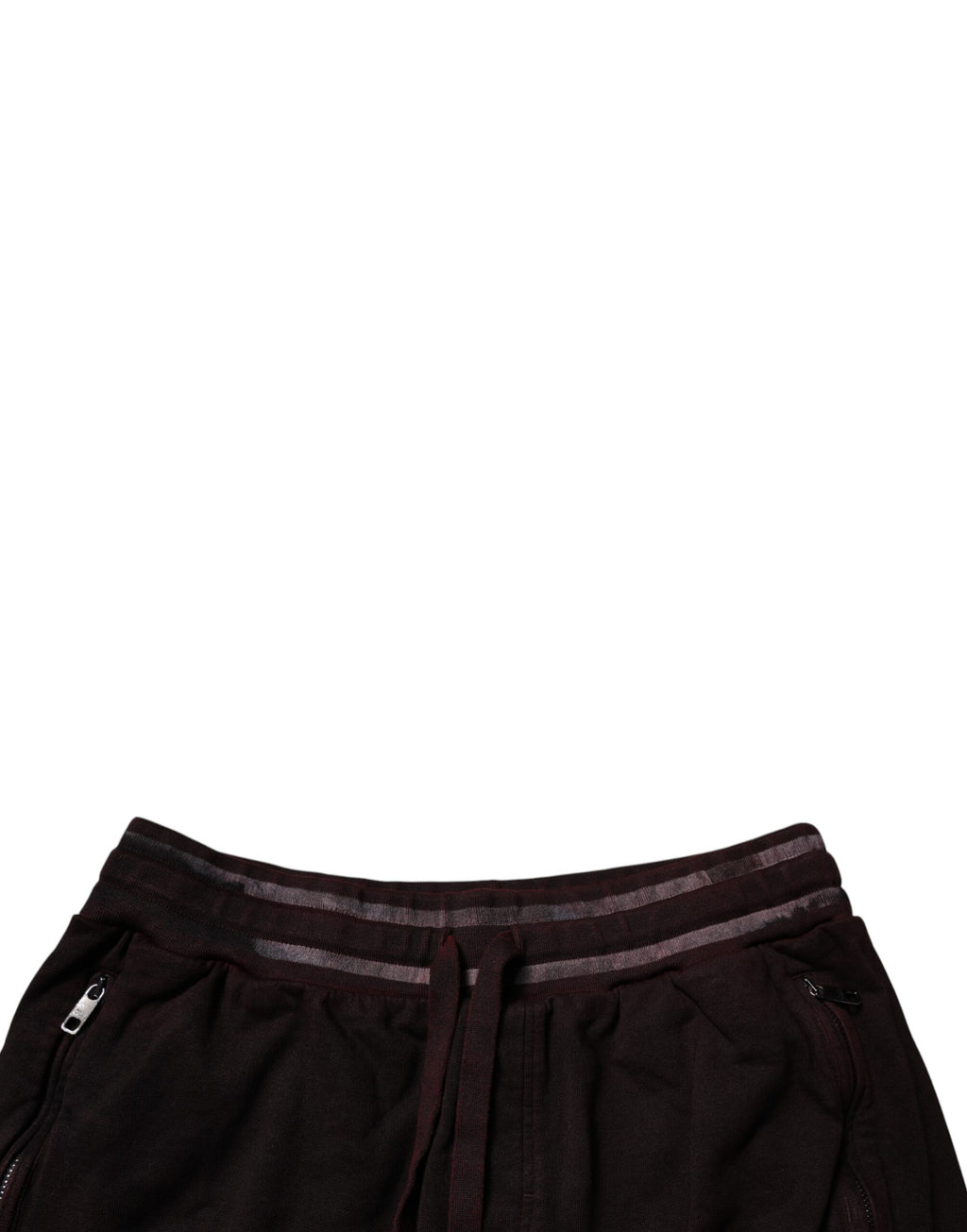 Shorts bermuda en coton marron avec logo Dolce & Gabbana pour homme, détail de la plaque logo visible sur le produit.