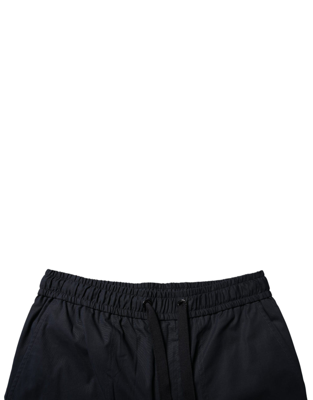 Shorts bermuda en coton noir pour homme de Dolce & Gabbana, sweatshorts confortables et élégants, vue de face.