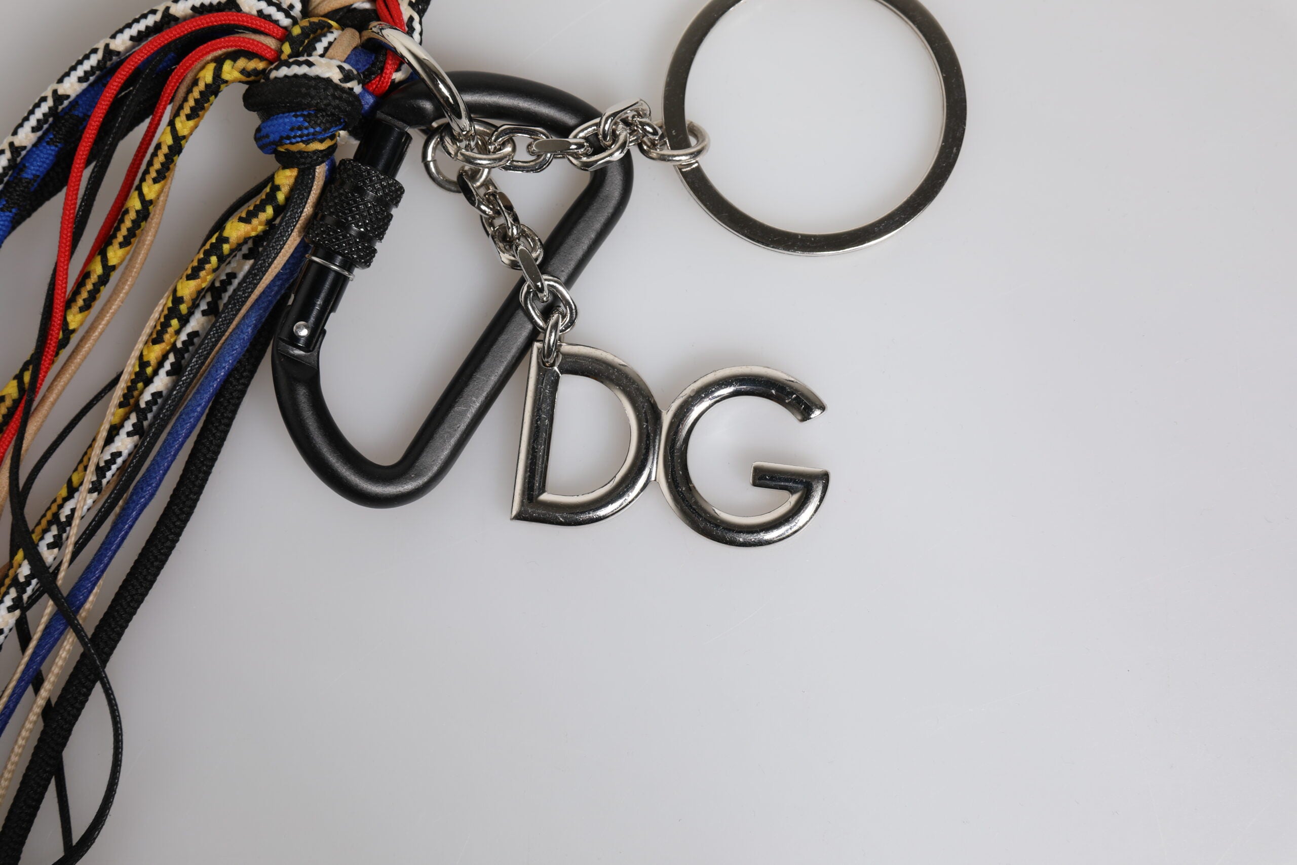 Sangle de sac Dolce & Gabbana en corde multicolore tressée avec logo, pour sac à épaule, détails colorés et élégants.