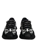 Chaussures low top Dolce & Gabbana NS1 en dentelle noire avec logo, lacets, vue de face