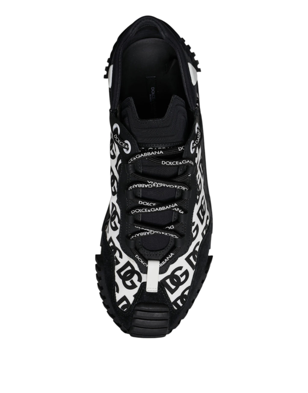 Baskets basses noires Dolce & Gabbana Logo avec lacets, chaussures de sport élégantes et modernes pour homme.