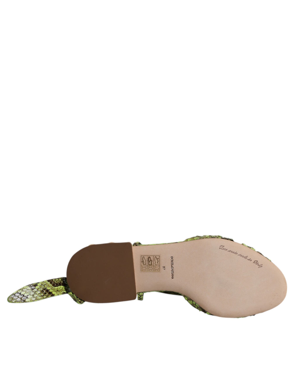 Sandales à talons ankle wrap Dolce & Gabbana à imprimé animal vert, chaussures élégantes avec fermeture à nouer.