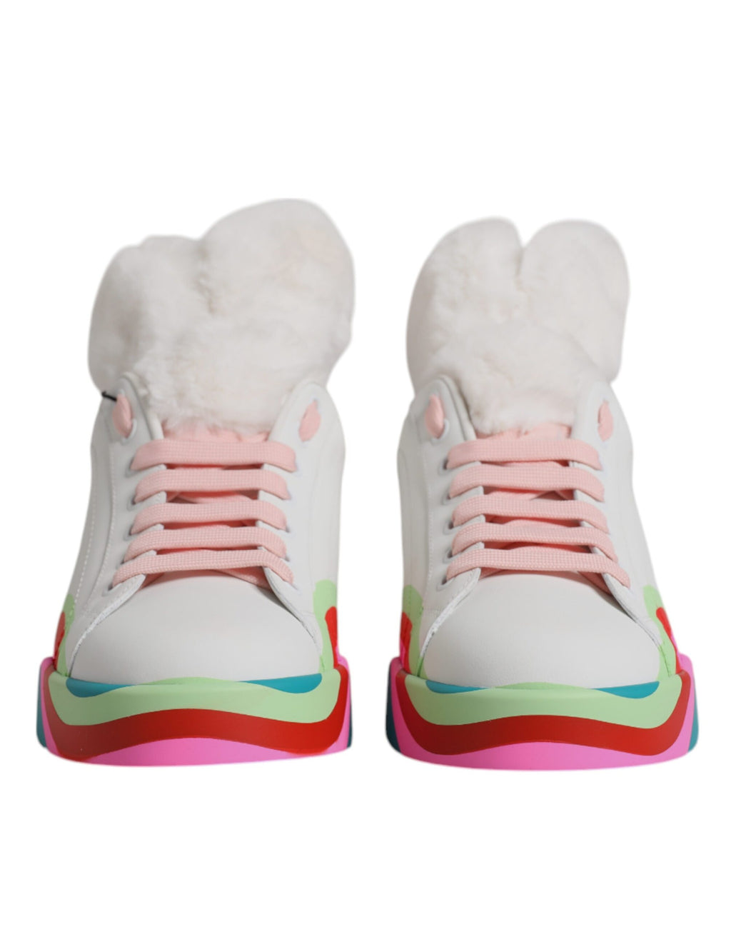 Chaussures sneakers basses multicolores Dolce & Gabbana, baskets modernes avec design coloré et détail élégant.