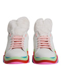 Chaussures sneakers basses multicolores Dolce & Gabbana, baskets modernes avec design coloré et détail élégant.