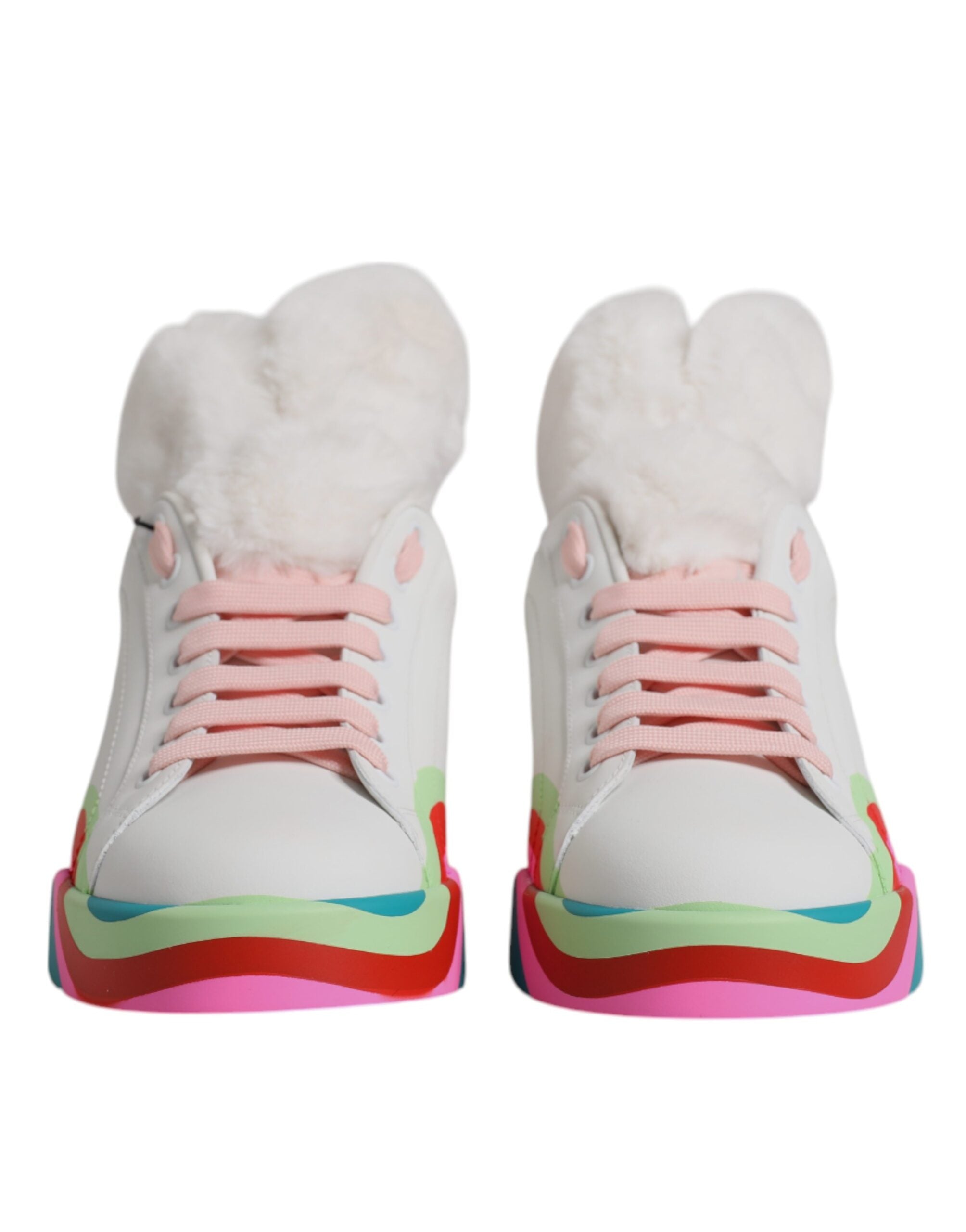 Chaussures sneakers basses multicolores Dolce & Gabbana, baskets modernes avec design coloré et détail élégant.
