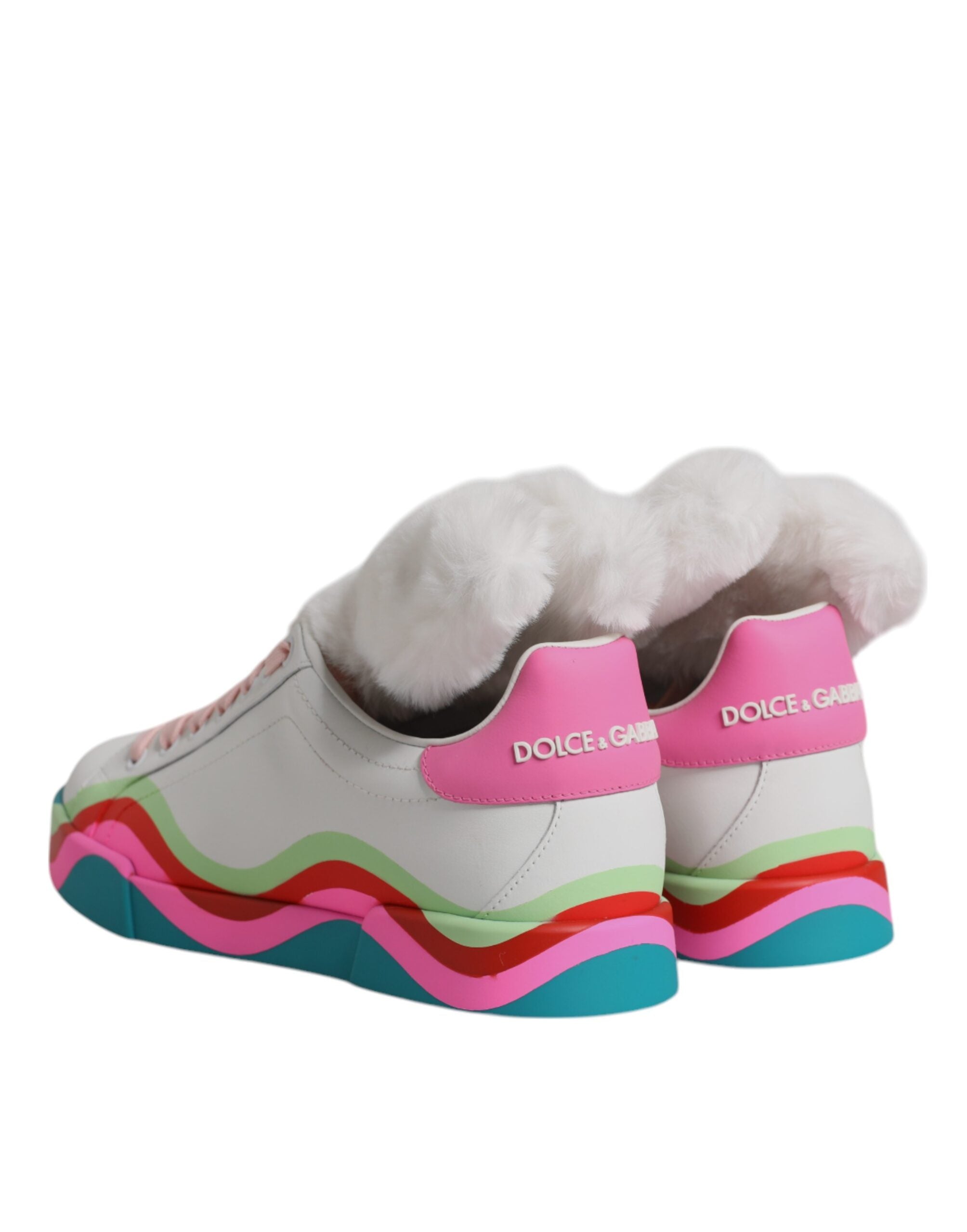 Chaussures de sport basses Dolce & Gabbana multicolores pour hommes, baskets tendance en toile et caoutchouc.