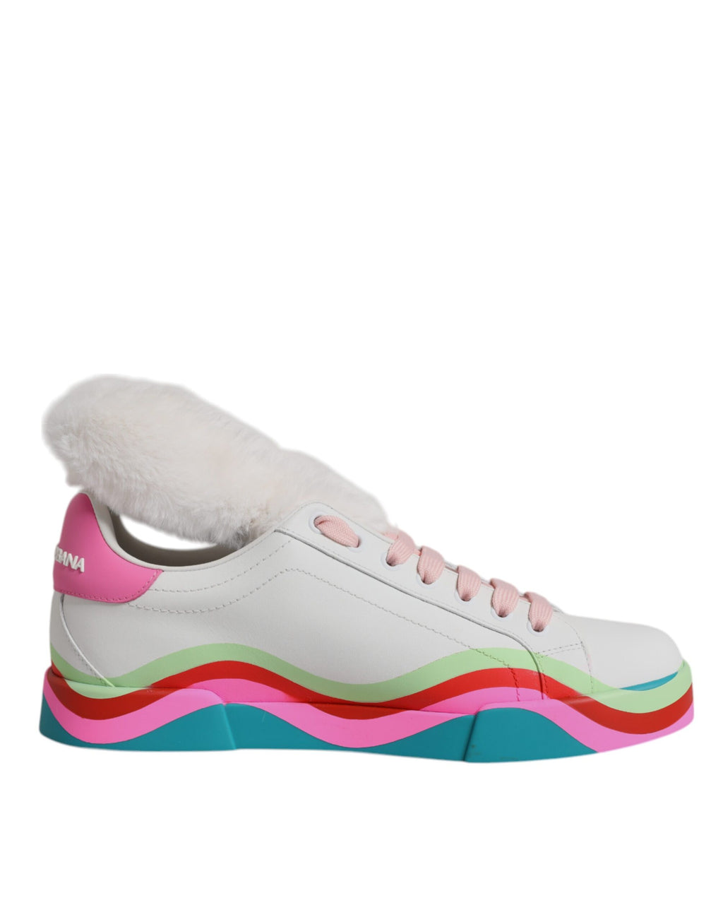 Chaussures basses Dolce & Gabbana multicolores, baskets de sport élégantes avec design coloré et détails modernes.
