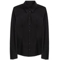 Chemise noire en coton de la marque Dolce & Gabbana, vêtement élégant pour homme, vue de face.