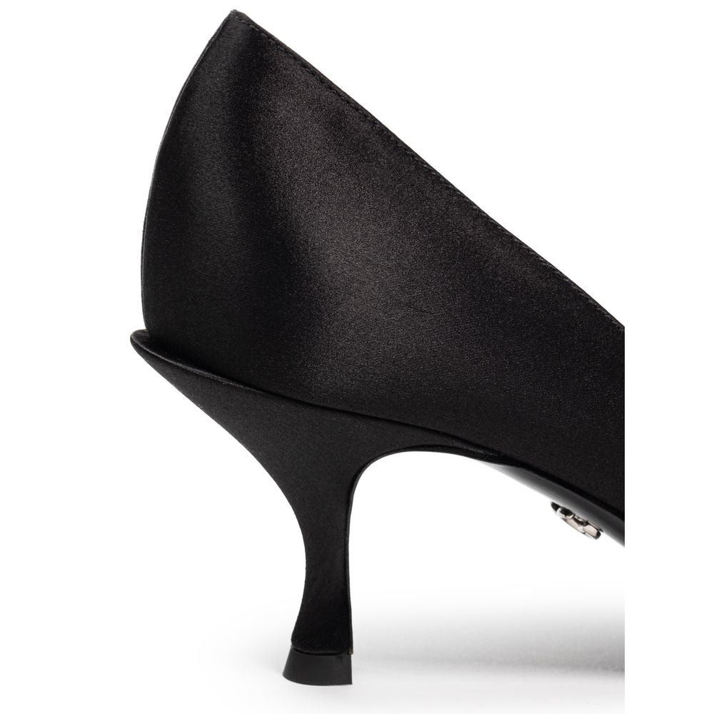 Chaussures à talons Dolce & Gabbana en viscose noire, élégantes et sophistiquées, vues de face.