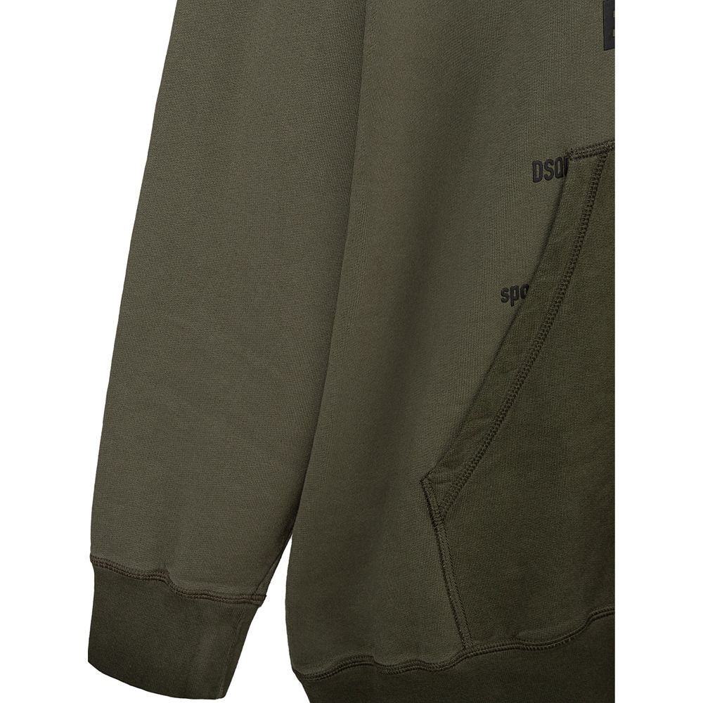 Sweatshirt en coton vert de la marque Dsquared², style décontracté, avec logo visible sur le devant.