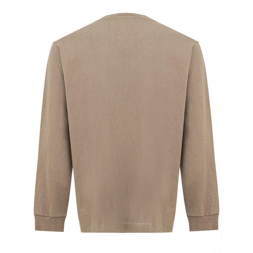T-shirt en coton beige de la marque Dsquared², coupe décontractée et style moderne, visible sur le mannequin.