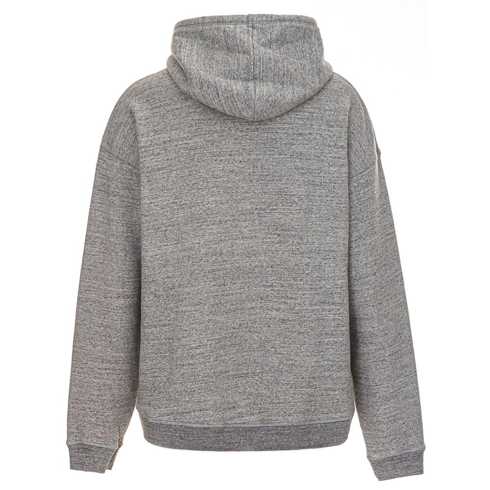 Pull à capuche en coton gris Dsquared², style décontracté avec logo sur la poitrine, tissu doux et confortable.