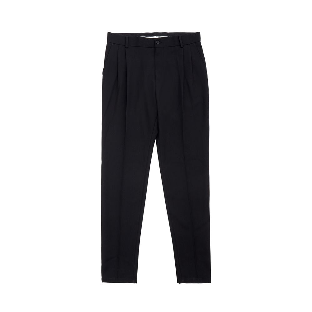 Pantalon de costume noir en polyester de Dolce & Gabbana, style élégant et moderne pour homme.