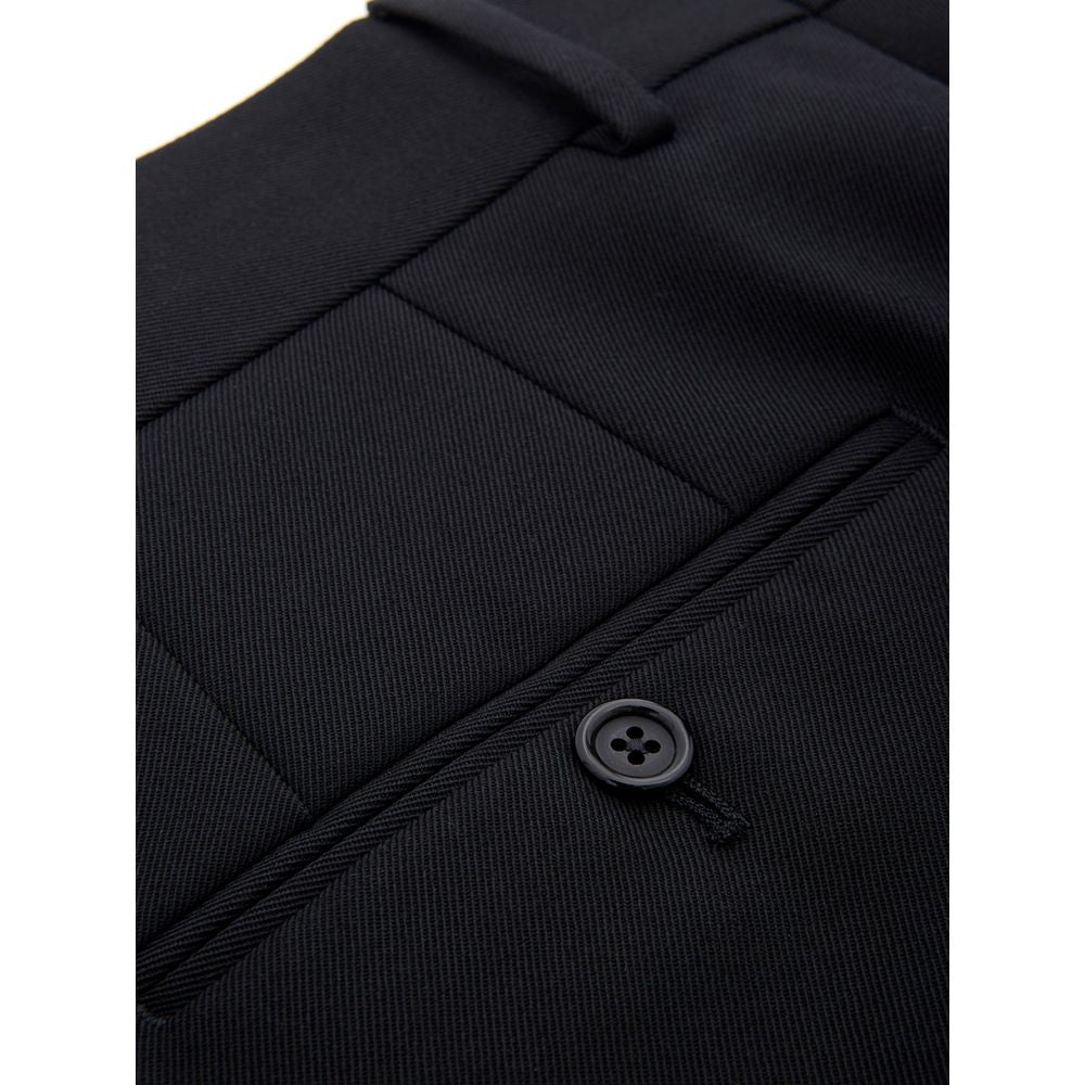 Pantalon de costume en polyester noir Dolce & Gabbana, coupe élégante pour homme ou femme, vue de face.