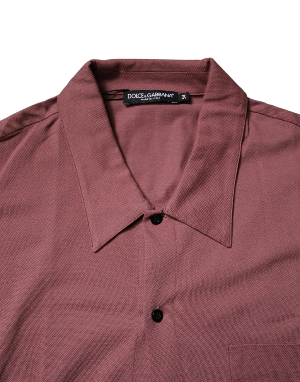 Chemise polo décontractée Dolce & Gabbana pour homme, boutonnière rose foncé, style casual, tissu en coton.