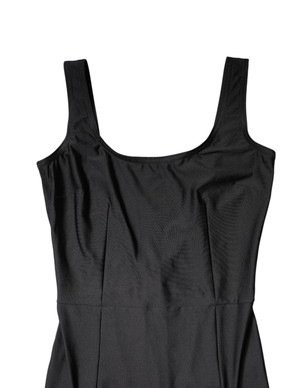 Combinaison sans manches noire Dolce & Gabbana pour femme, coupe ajustée et élégante, en tissu fluide et sophistiqué.