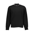 Sweat-shirt noir pour hommes de Calvin Klein en coton, vue de face, décontracté et confortable.