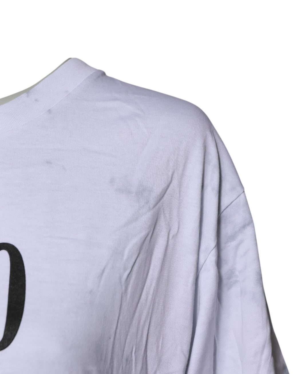 T-shirt blanc Dolce & Gabbana en coton avec imprimé, col rond et laçage, vue de face.