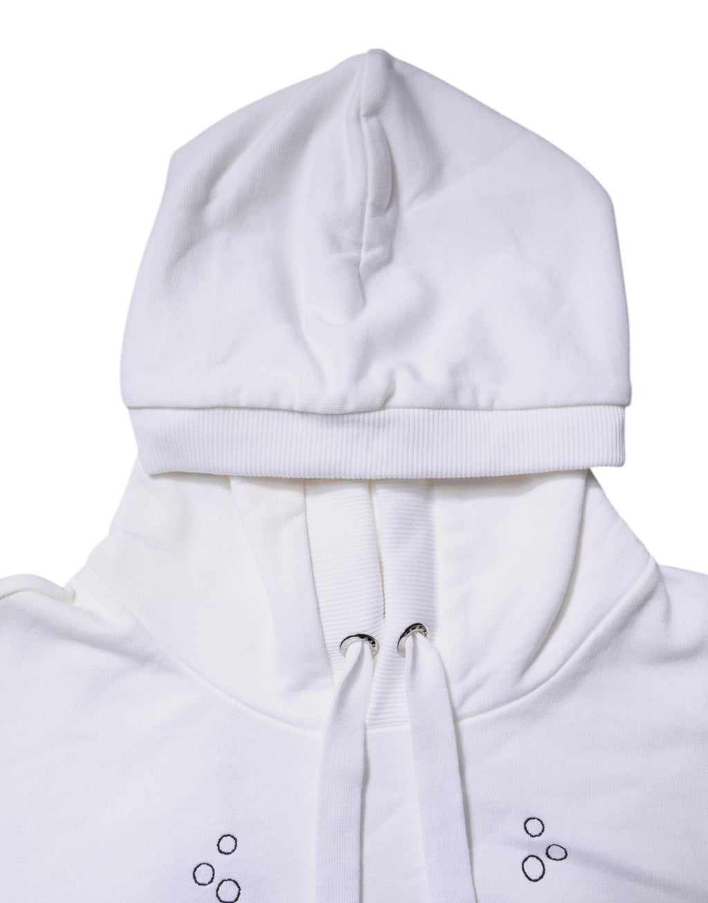 Sweat à capuche blanc Dolce & Gabbana #DGFamily, pull-over en coton avec logo Dolce & Gabbana visible sur la poitrine.