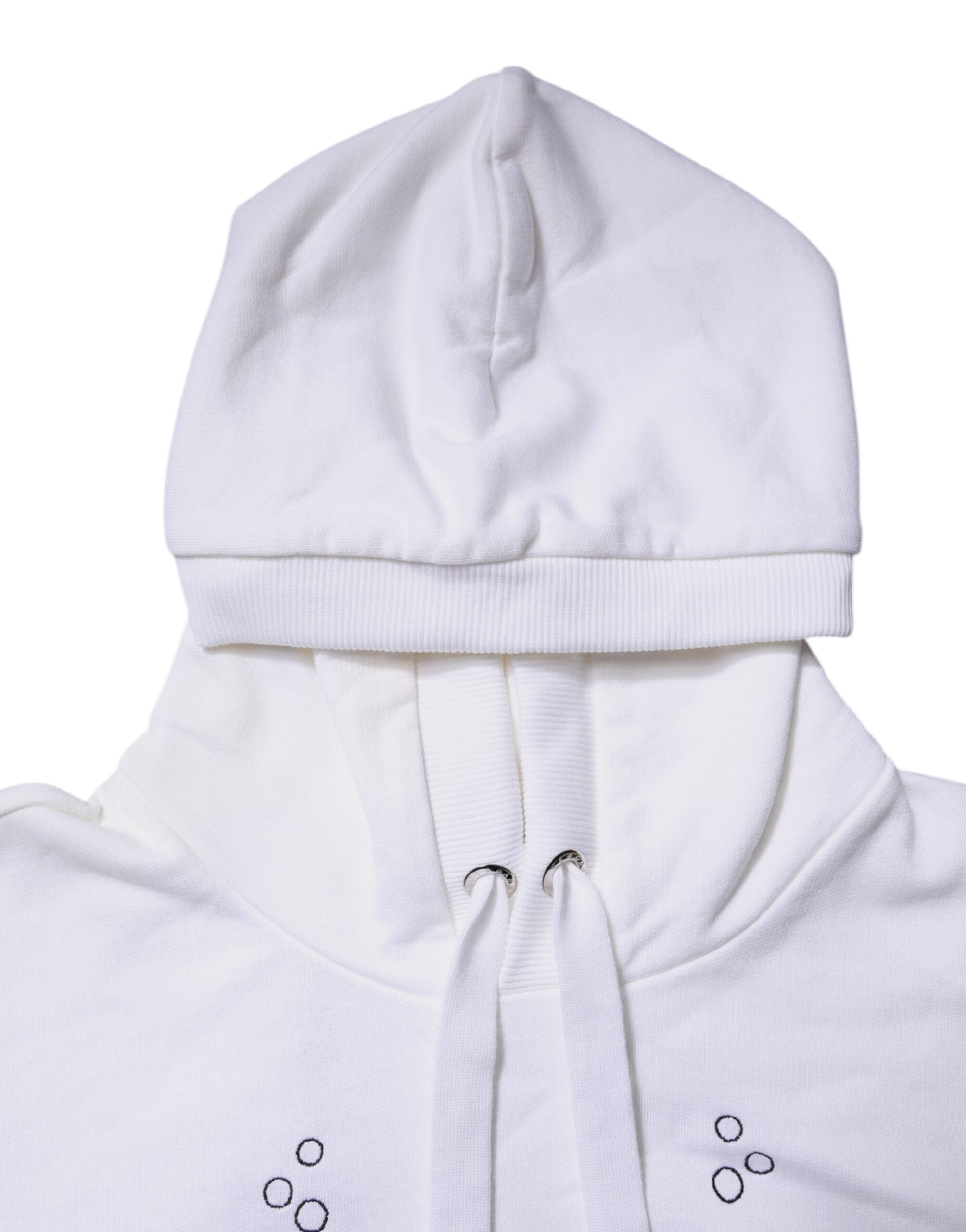 Sweat à capuche blanc Dolce & Gabbana #DGFamily, pull-over en coton avec logo Dolce & Gabbana visible sur la poitrine.