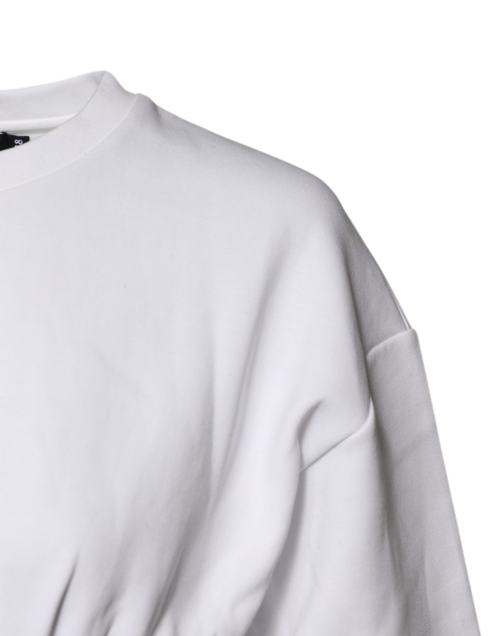 Chemisier blanc Dolce & Gabbana en coton mélangé à manches 3/4, vue de face.