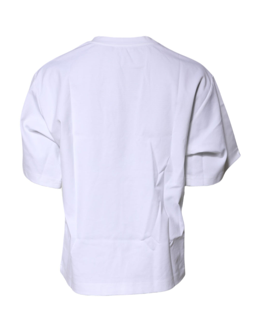 T-shirt blanc Dolce & Gabbana Bellissima en coton avec col rond, vue de face.