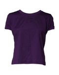 T-shirt à manches courtes en coton violet de Dolce & Gabbana, col rond, style casual et élégant.