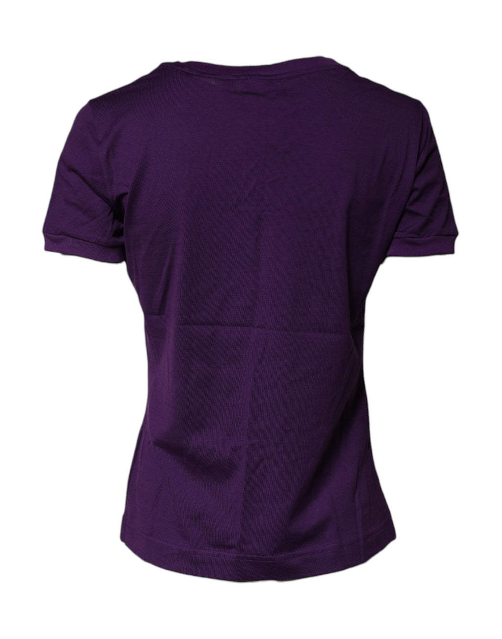 T-shirt Dolce & Gabbana en coton violet à manches courtes et col rond, vue de face.