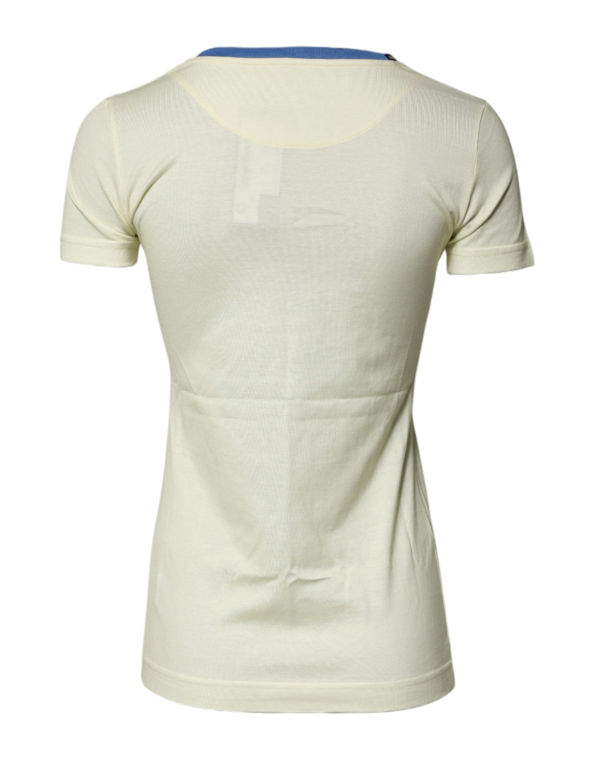 T-shirt à manches courtes en coton jaune clair de Dolce & Gabbana, style décontracté et élégant.