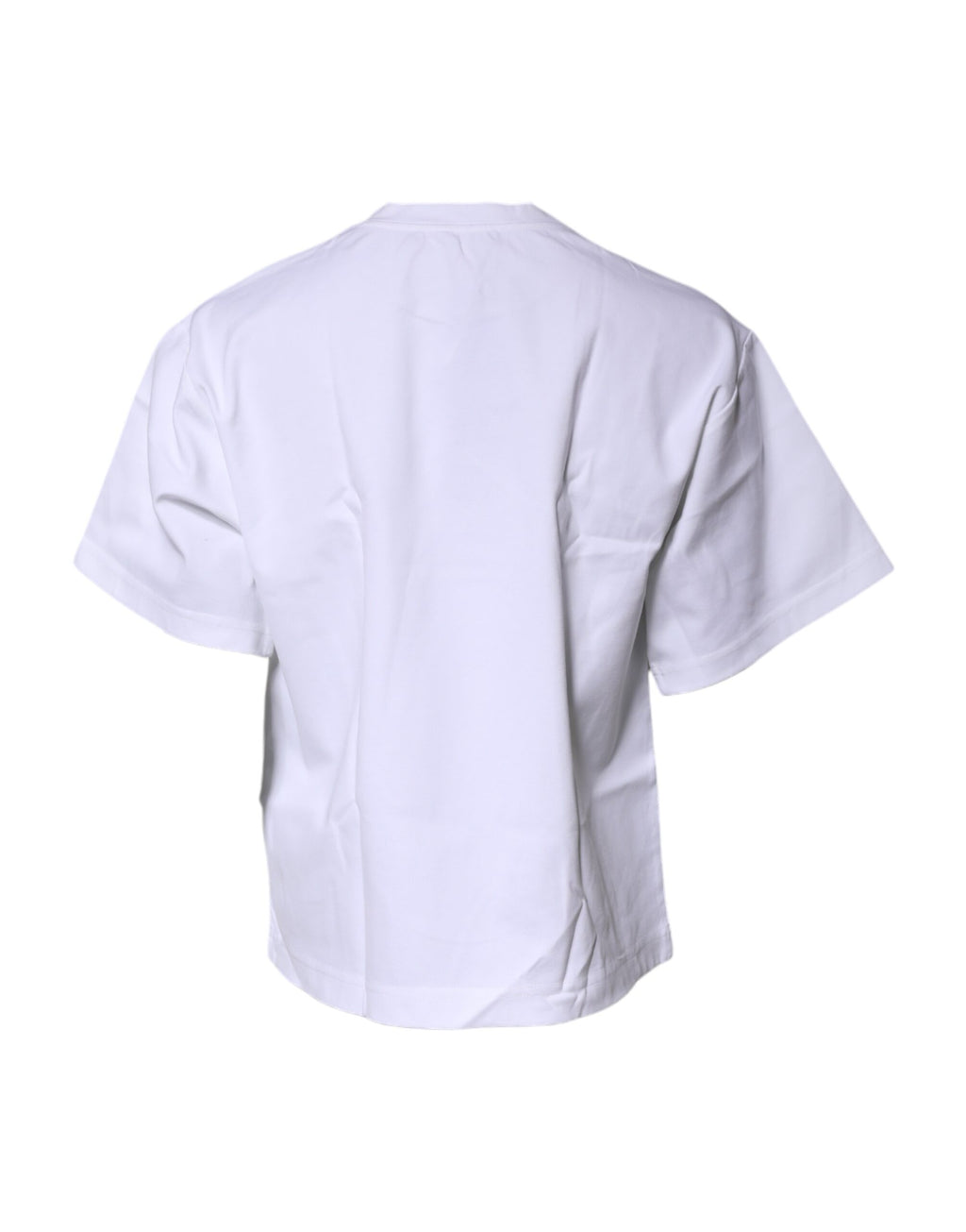 T-shirt blanc Dolce & Gabbana Bellissima en coton avec col rond, vue de face, élégante et simple.
