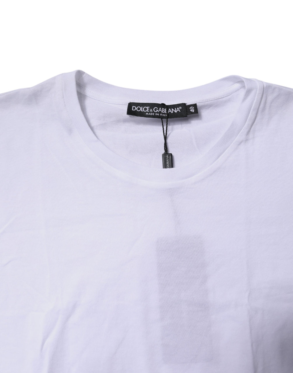 Débardeur sans manches en coton blanc de Dolce & Gabbana, col rond, mode élégante pour femme.