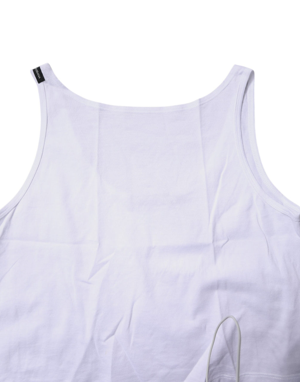 Débardeur sans manches en coton blanc de Dolce & Gabbana avec col rond, léger et confortable, idéal pour un style décontracté.